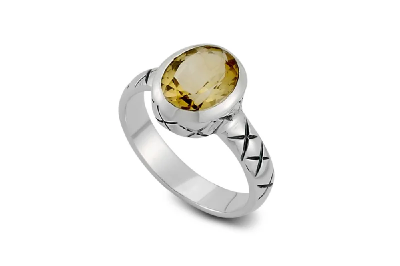 Hand-polished rings-Salah Ring- Citrine