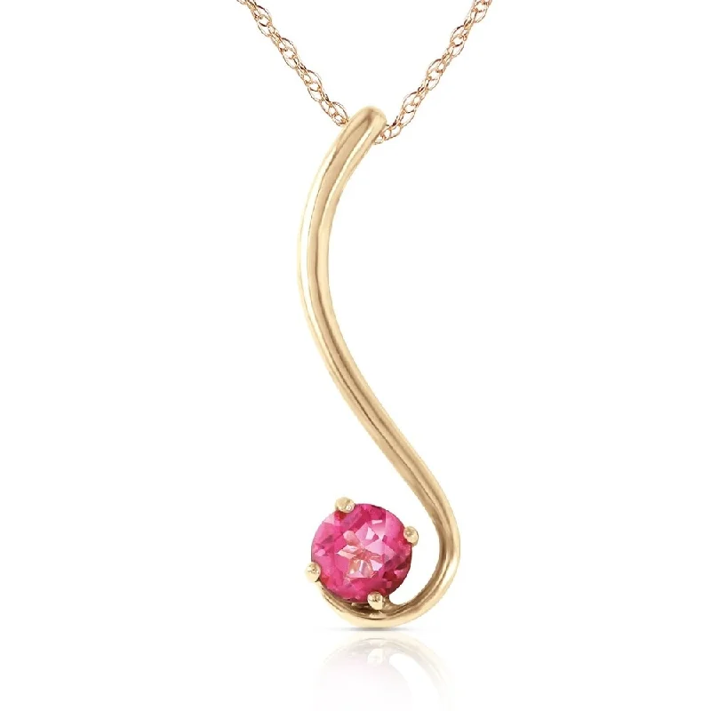 Elegant design necklaces-0.55 Carat 14K Gold Pink Anemones Pink Topaz Necklace