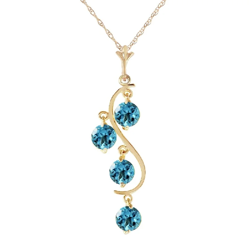 Mystic eye necklaces-2.25 Carat 14K Gold Echoes Blue Topaz Necklace