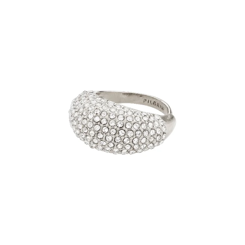 Light filigree rings-FOCUS crystal ring silver-plated