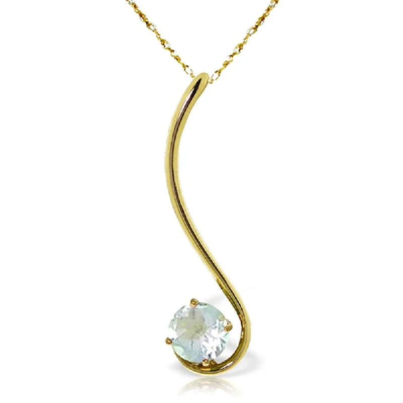 Haze glass necklaces-0.55 Carat 14K Gold Roving Eye Aquamarine Necklace