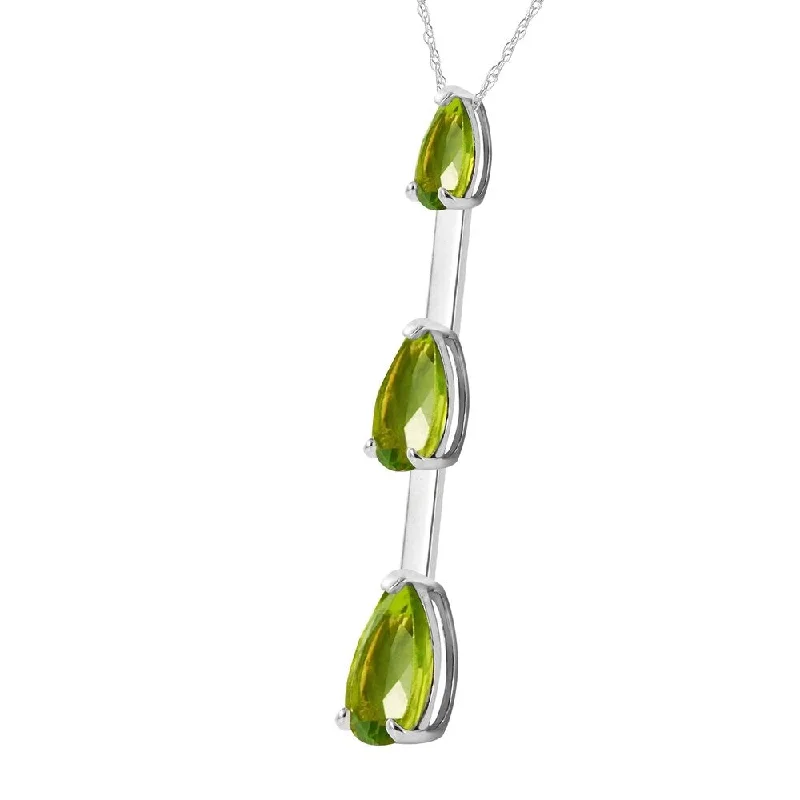 Tribal tassel necklaces-1.71 CTW 14K Solid White Gold Wild Iris Peridot Necklace