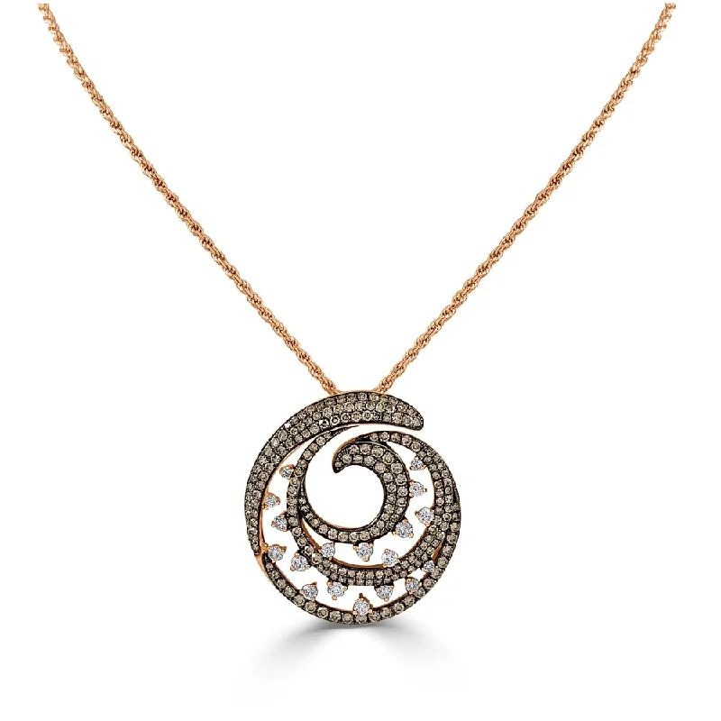 Retro deco necklaces-Joelle 14K Gold Champagne & White Diamond 2.08 ct. Necklace - 18-inch Chain