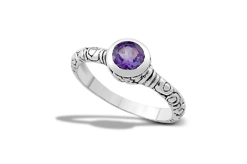 Tiny heart rings-Iyang Ring- Amethyst