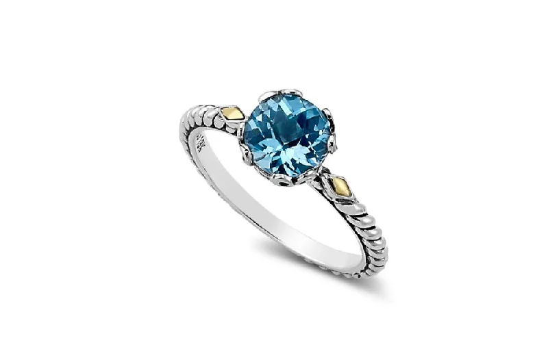 Blended metal rings-Glow Ring- Blue Topaz