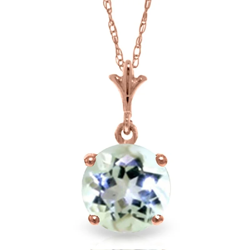 Bold cross necklaces-14K Rose Gold Natural Aquamarine Necklace