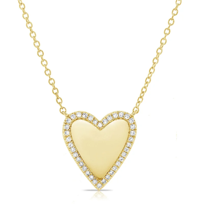 Oval gem necklaces-Joelle Diamond Heart Pendant Necklace 14K Gold 1/7 CT TDW Heart Necklace