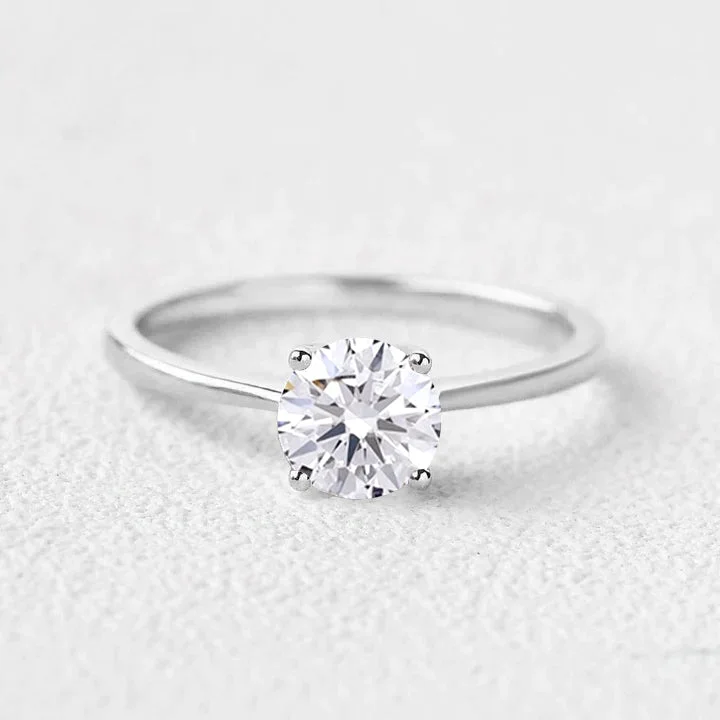 Carved initial engagement rings-1.0ct Classic 4-Prong Solitaire Lab Grown Diamond Ring