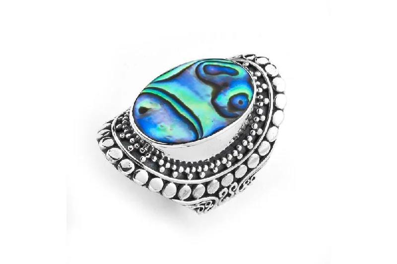 Crystal-twisted rings-Nicolette Ring- Paua