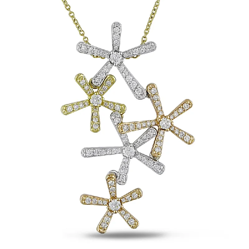 Pixie wing necklaces-Miadora Signature Collection 18k Yellow Gold 3 1/4ct TDW Cascading Diamond Necklace