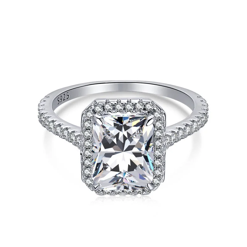 Dual-tone engagement rings-Radiant Garden Diamond Ring