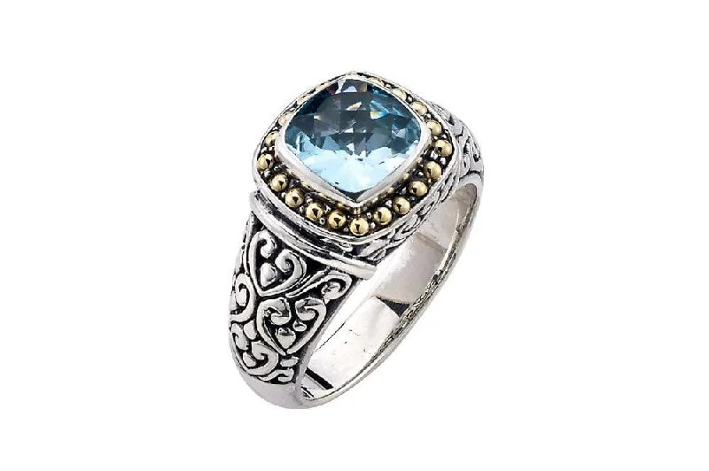 Reef knot rings-Zion Ring- Blue Topaz