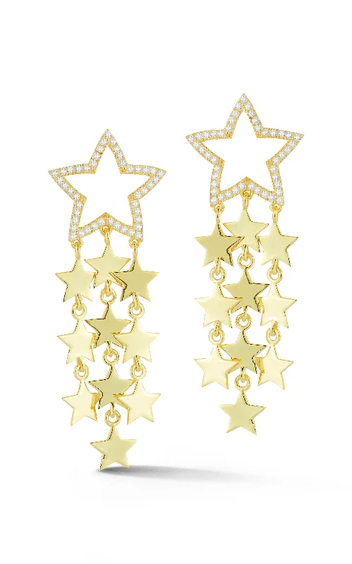 Vintage clip earrings-Star Drop Statement Earring