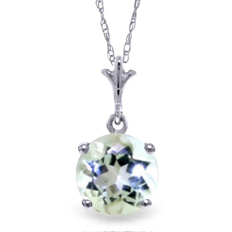 High gloss necklaces-1.15 Carat 14K White Gold Solutions Aquamarine Necklace