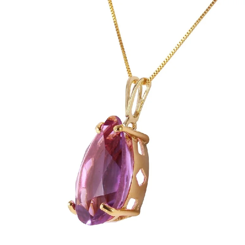 Vibrant enamel necklaces-5 Carat 14K Solid Gold Reality Bites Amethyst Necklace