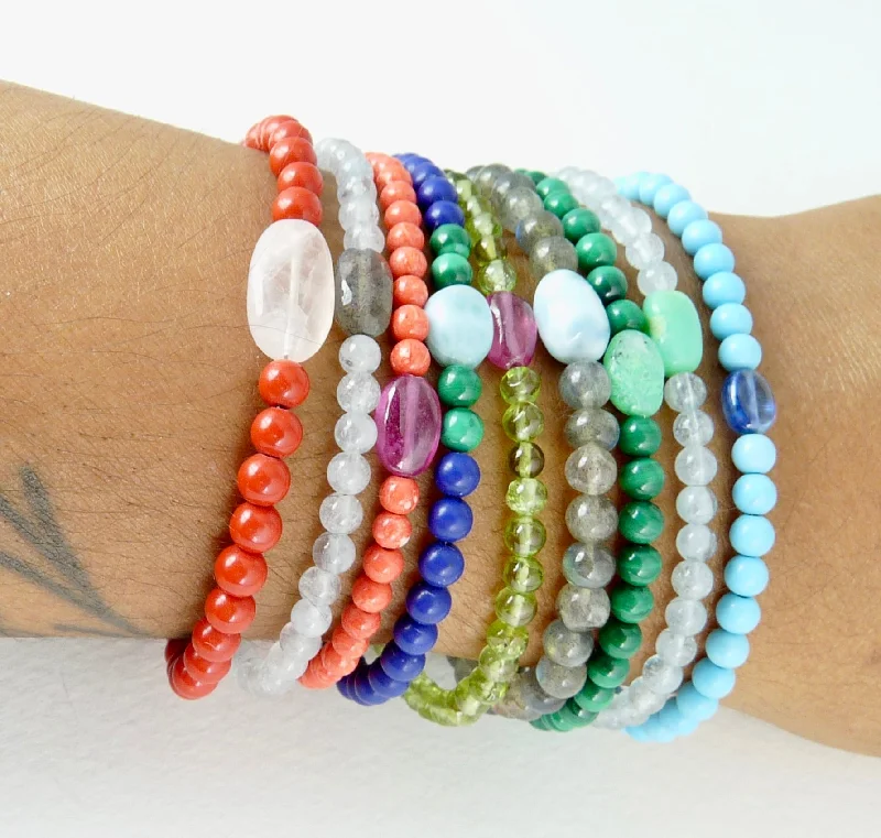 Colourful Gemstone Beaded Bracelets