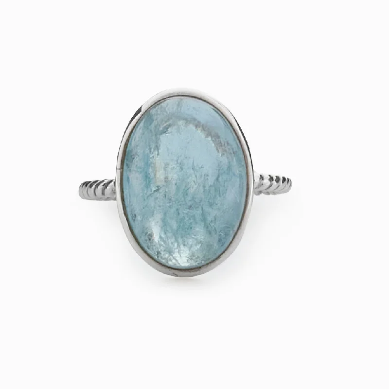 Vintage flair rings-Aquamarine Ring