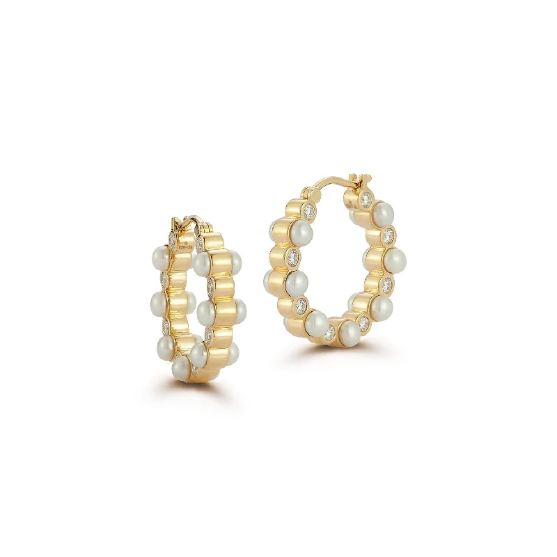 Topaz stone earrings-Foam Hoops - Medium