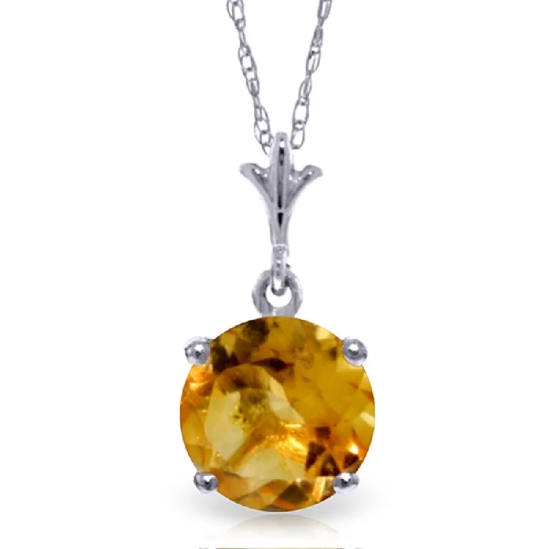 Thai style necklaces-1.15 Carat 14K White Gold Speak to My Heart Citrine Necklace