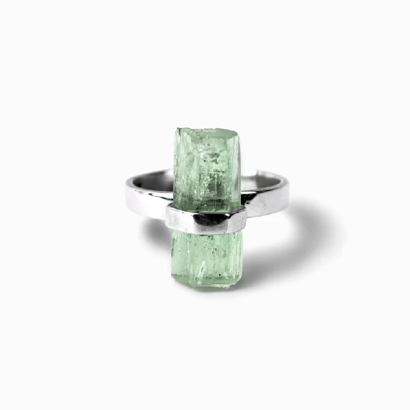 Tiered design rings-Aquamarine Ring