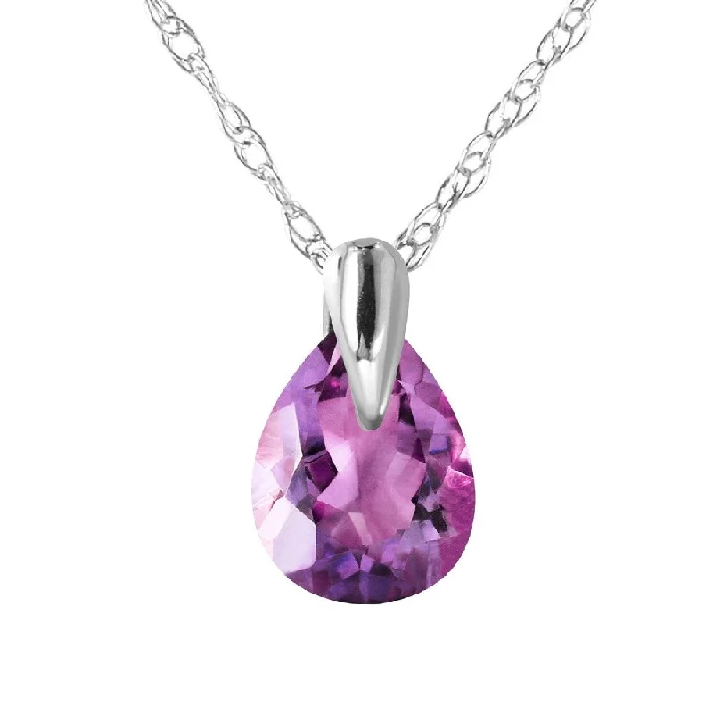 Raised disc necklaces-0.68 Carat 14K White Gold Outline of Life Amethyst Necklace