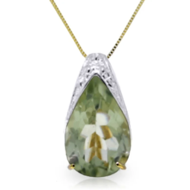 Baroque pearl necklaces-5 Carat 14K Gold Portrait of A Lady Green Amethyst Necklace