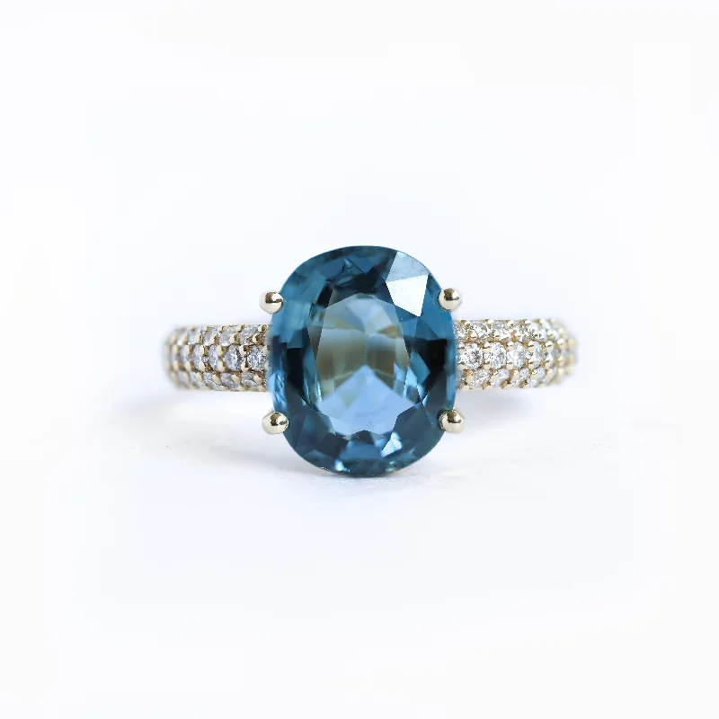 Retro style engagement rings-Pilar Oval Sapphire And Diamond Ring