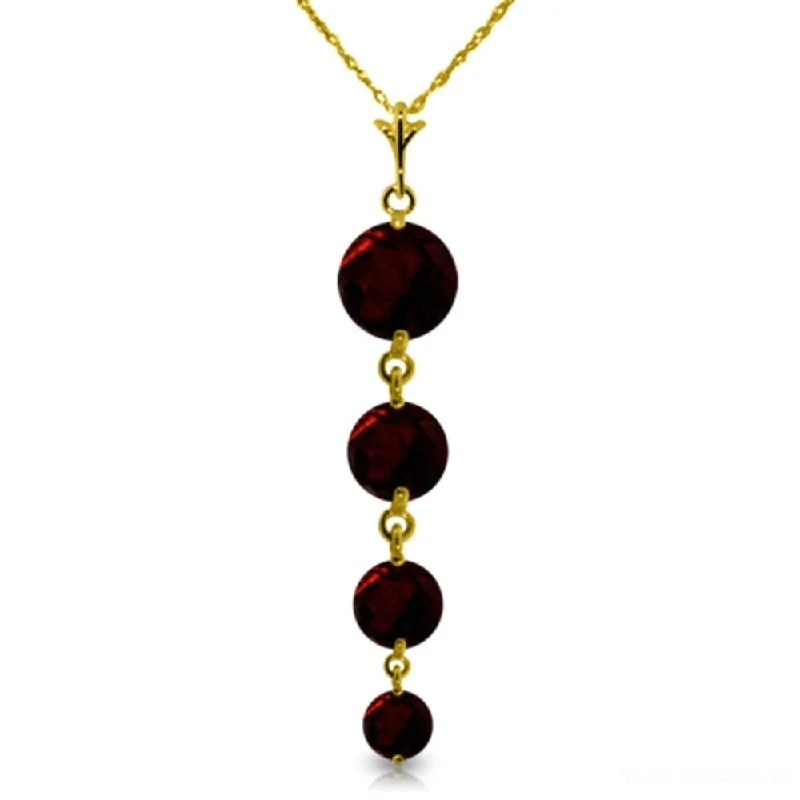 Polished bead necklaces-3.9 Carat 14K Gold Contemplation Garnet Necklace