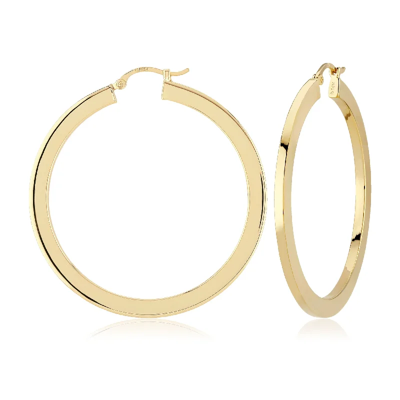 Topaz earrings-40mm Flat Hoop Earrings