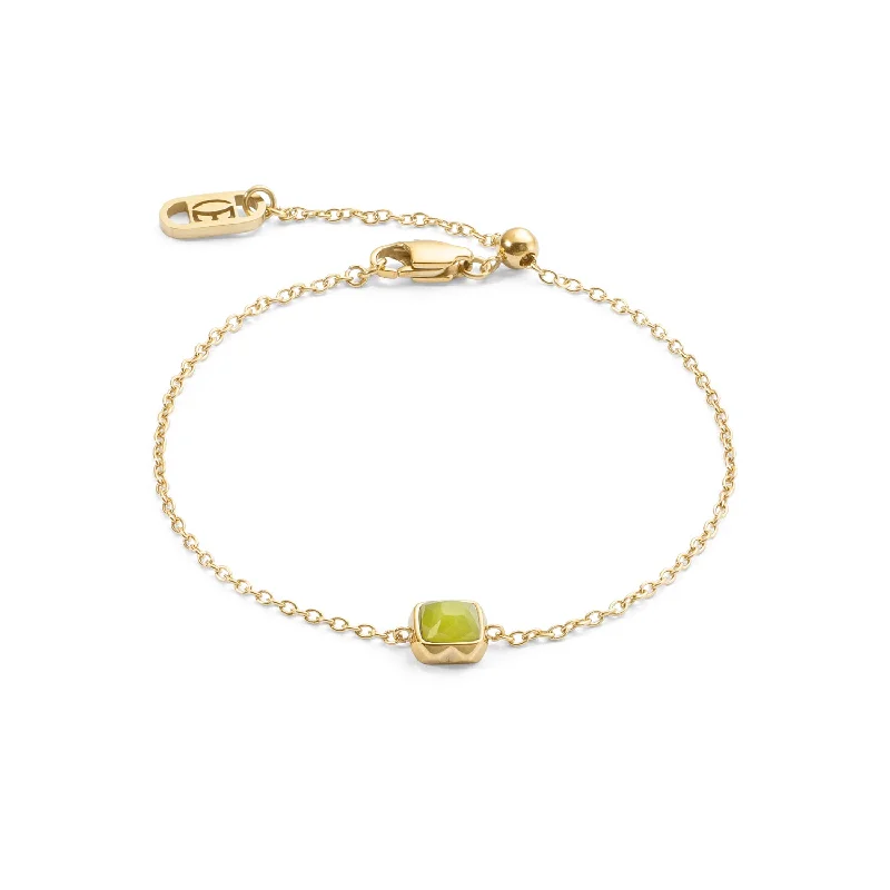 Coeur De Lion Gold August Birthstone Green Jade Bracelet