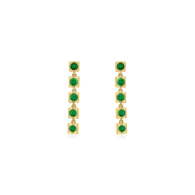 Vintage clip earrings-Emerald Drop Earring