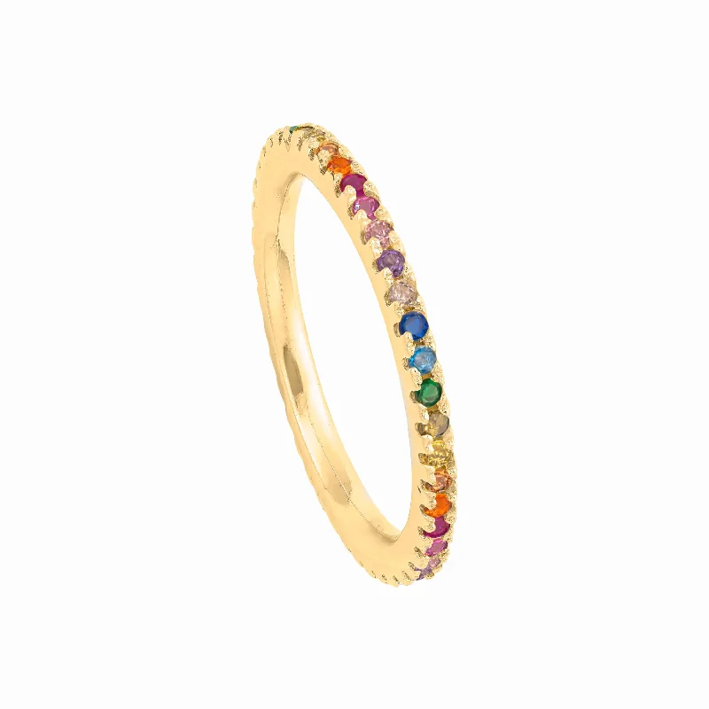 Tiny dot rings-On Thin Ice | Rainbow Pinky Ring