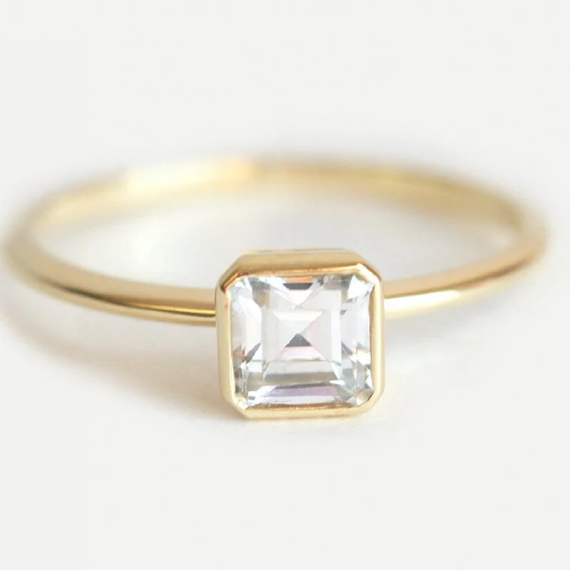 Radiant star engagement rings-Asscher Diamond Ring