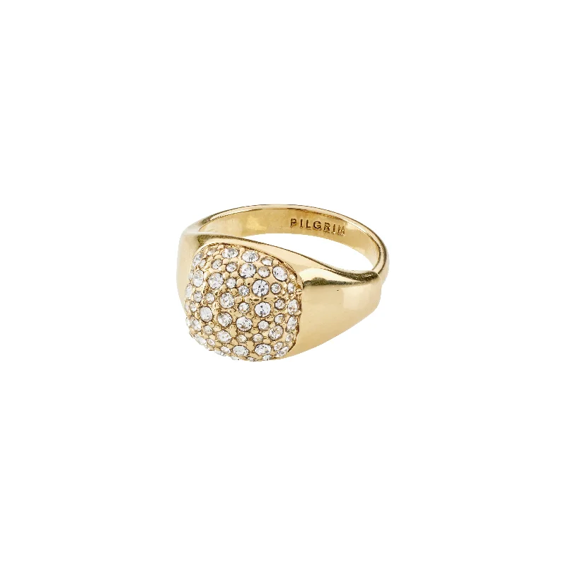 High band rings-CINDY crystal ring gold-plated