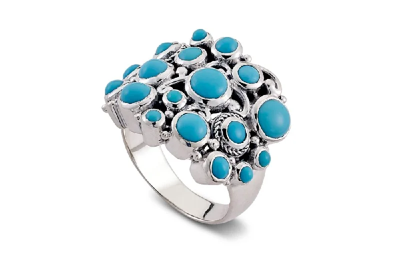 Secure clasp rings-Sari Ring- Turquoise