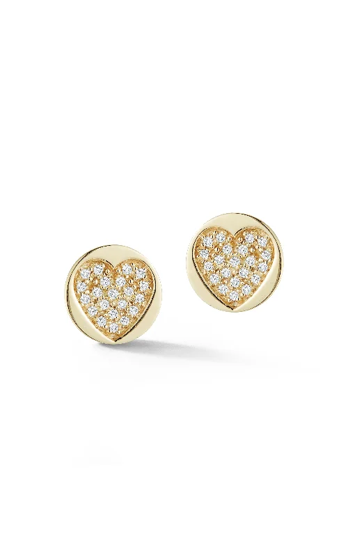 Wide cuff earrings-Heart Stud Earring