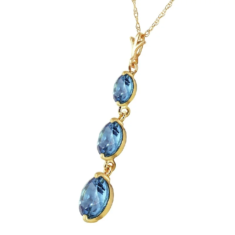 Oval shape necklaces-3.6 Carat 14K Solid Gold Bluejay Blue Topaz Necklace