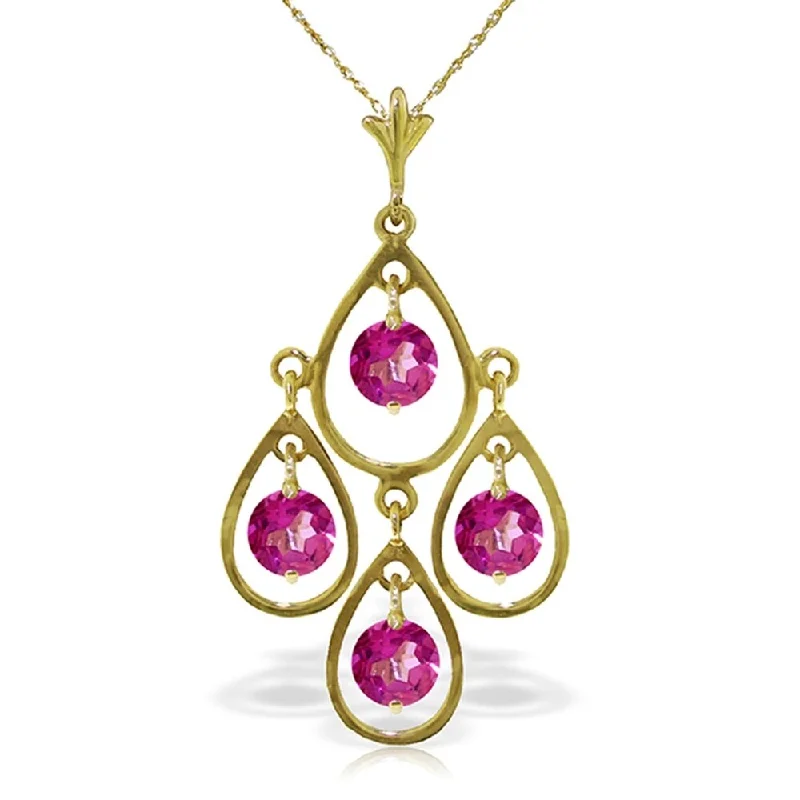 Topaz necklaces-1.2 Carat 14K Solid Gold Pink Reflections Pink Topaz Necklace