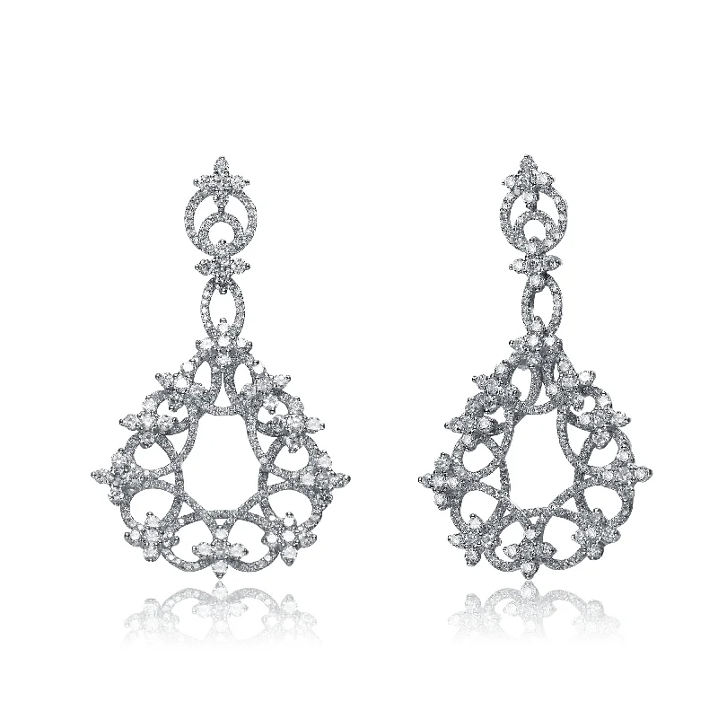 Crystal-twisted earrings-Palais Lace Earrings