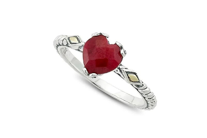 Topaz stone rings-Glow Heart Ring- Ruby