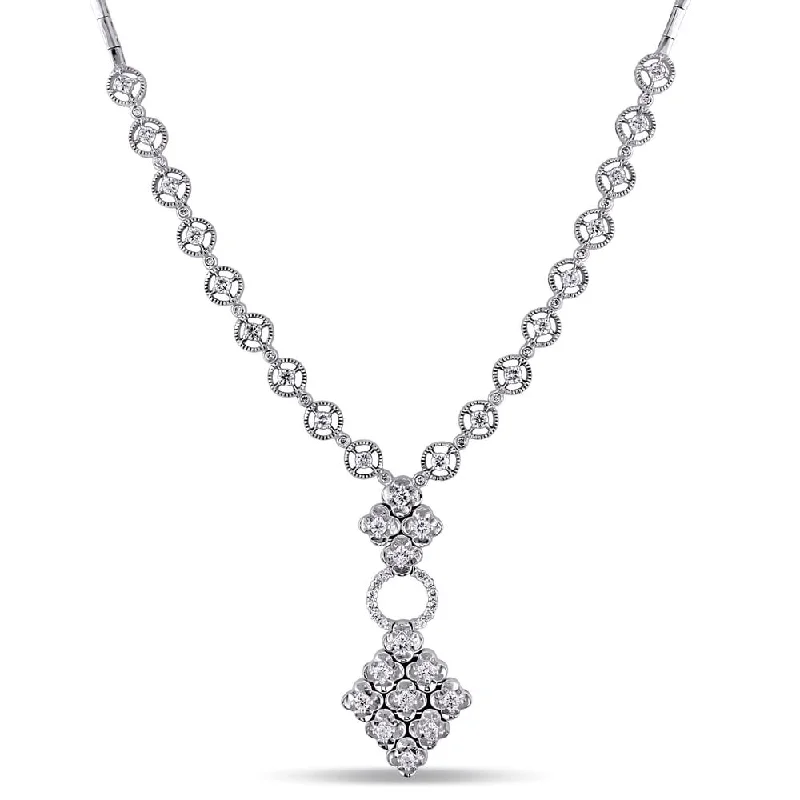 High gloss necklaces-Miadora Signature Collection 18k White Gold 2ct TDW White Diamond Necklace