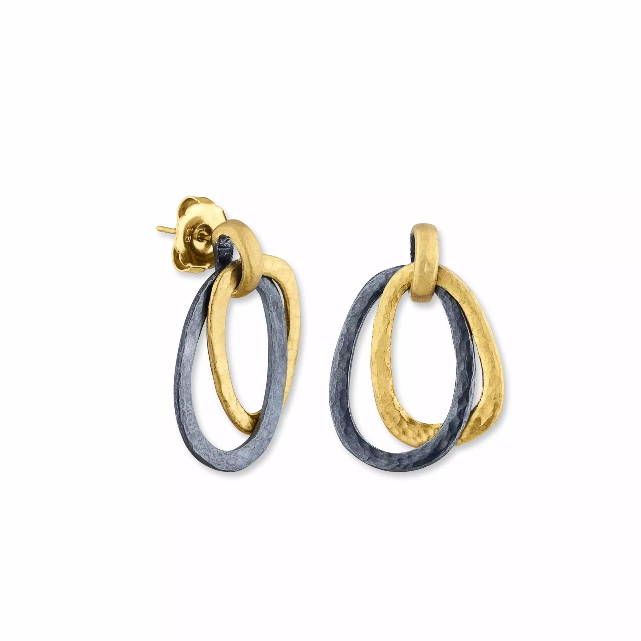 Thin hoop earrings-Lika Behar dangle post earring