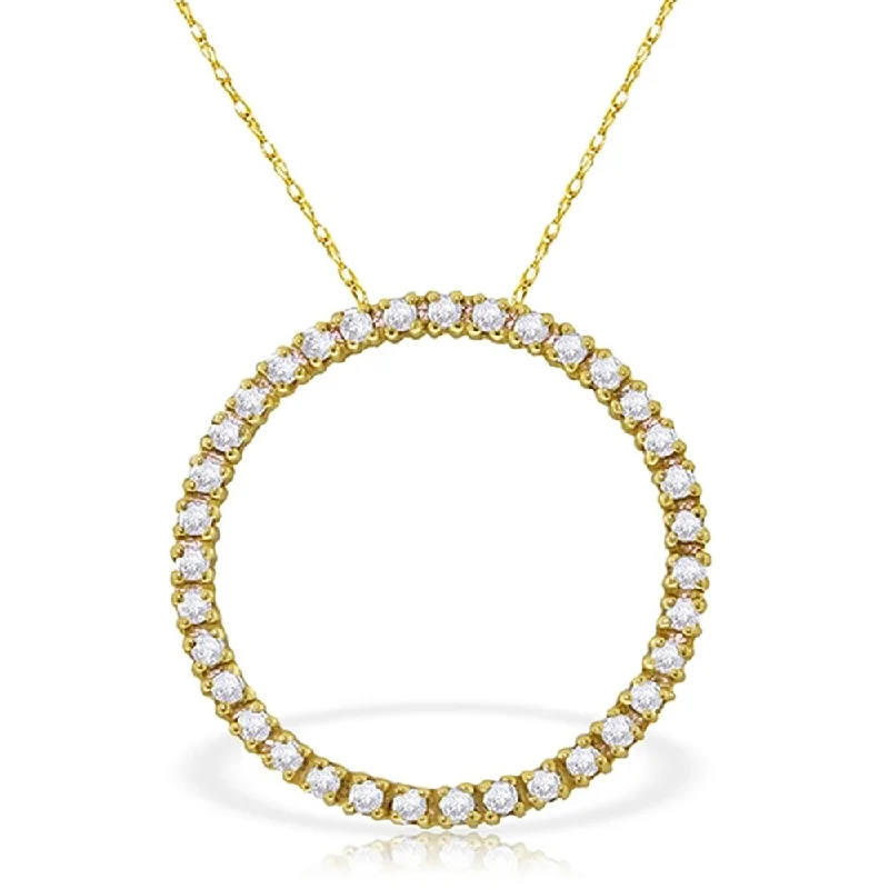 Elegant design necklaces-0.52 Carat 14K Gold Diamond Circle of Love Necklace