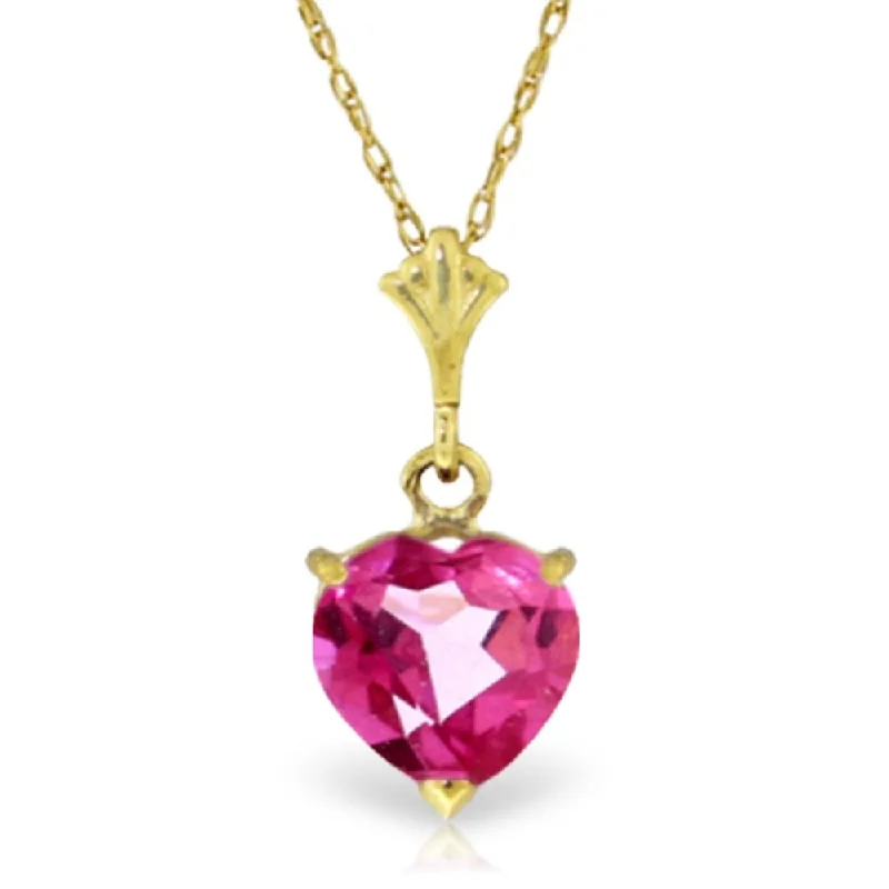 Twisted knot necklaces-1.15 Carat 14K Gold Pink Topaz Necklace