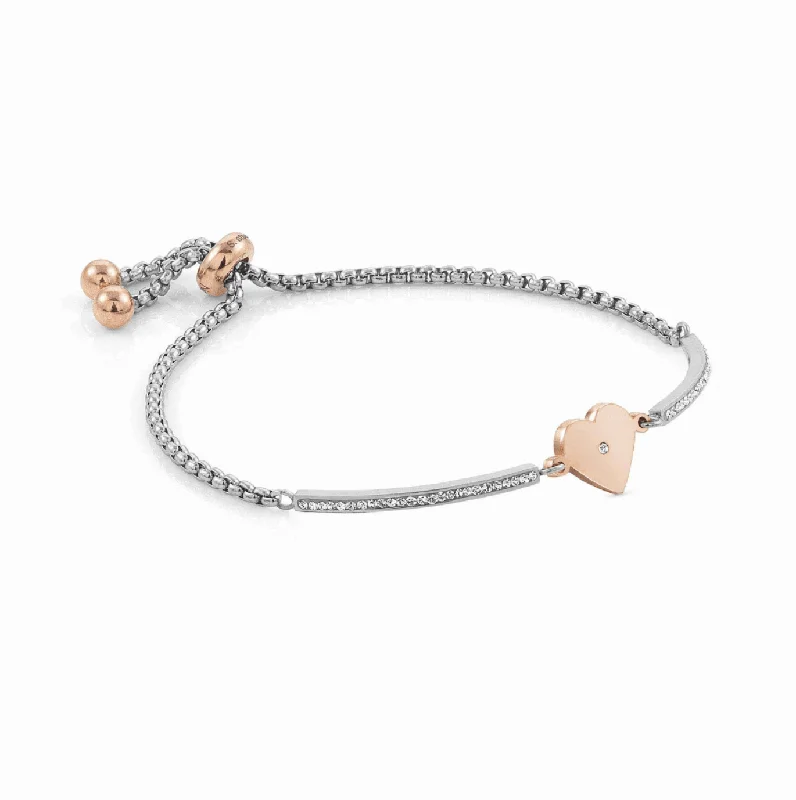 Nomination Milleluci Rose Gold and Stainless Steel Heart Bracelet