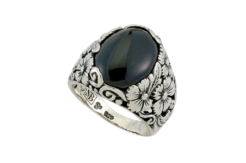 Patina bronze rings-Empung Ring- Onyx