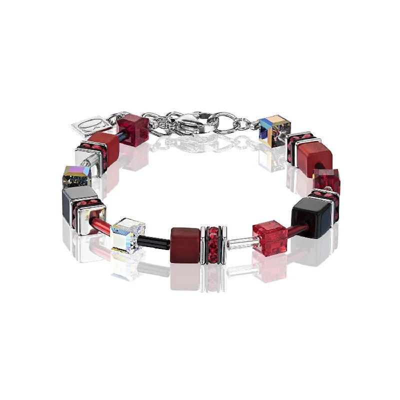 Coeur De Lion Red Swarovski® Crystals GeoCUBE® Bracelet