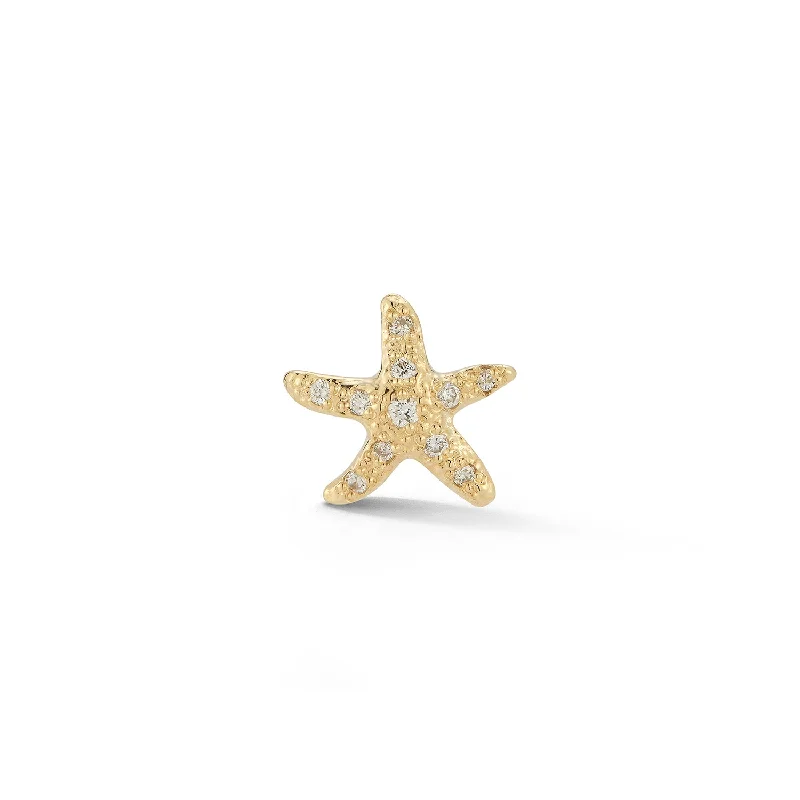 Petal hoop earrings-Starfish Stud