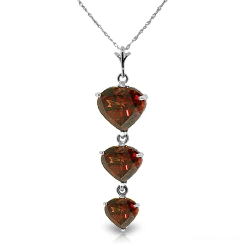 Worn style necklaces-3.03 Carat 14K White Gold Assuming Garnet Necklace