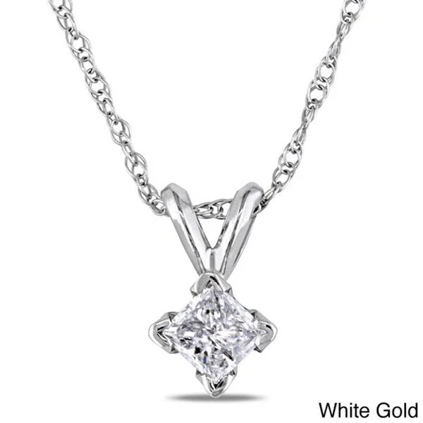 Bold cross necklaces-Miadora 14k Gold 1/4ct TDW Diamond Solitaire Necklace